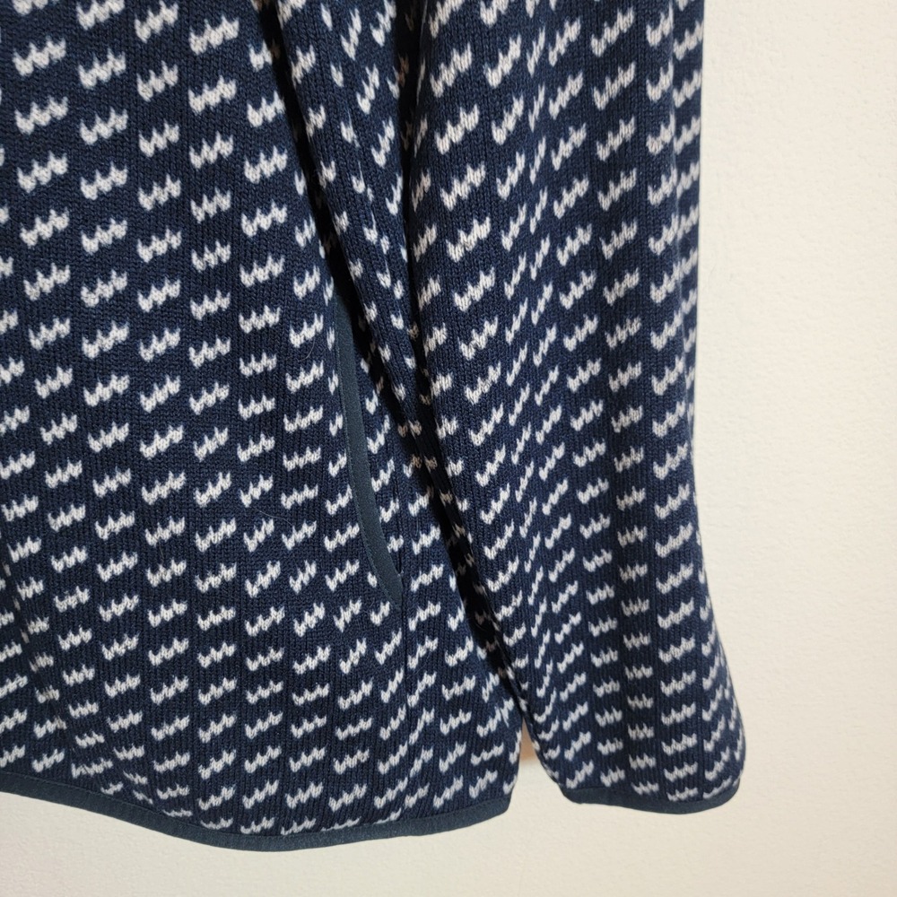 L.L. Bean XL Tall Sweater Fleece Pullover Birdseye T Snap Blue EUC Lounge Casual - Picture 5 of 12